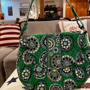 Vera Bradley Green Floral Shoulder Bag